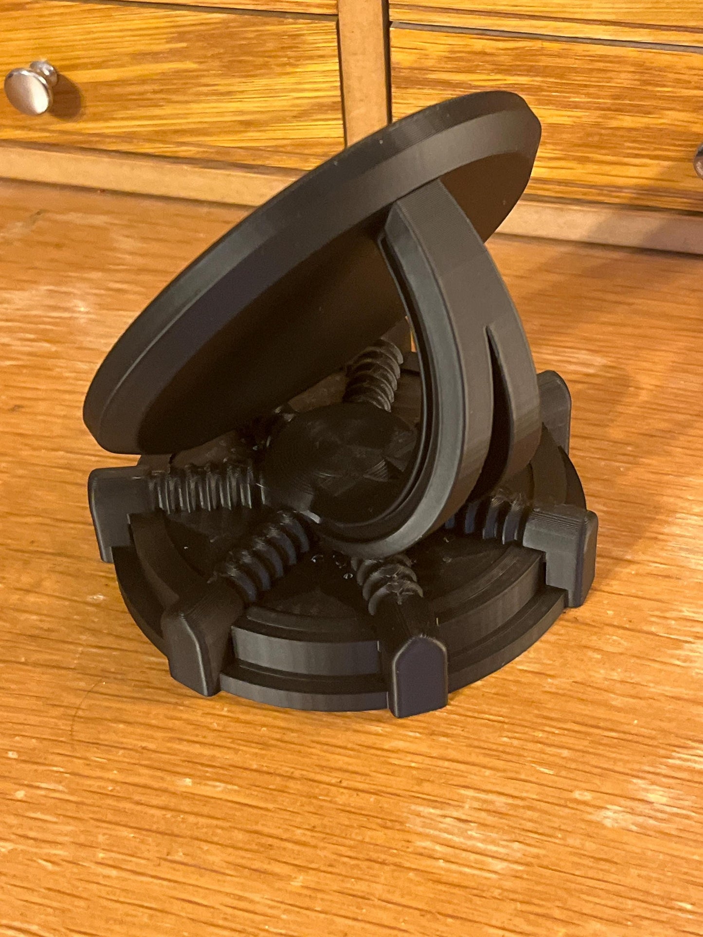 3D Printed Scrying Mirror, Black Acrylic (4 inch)