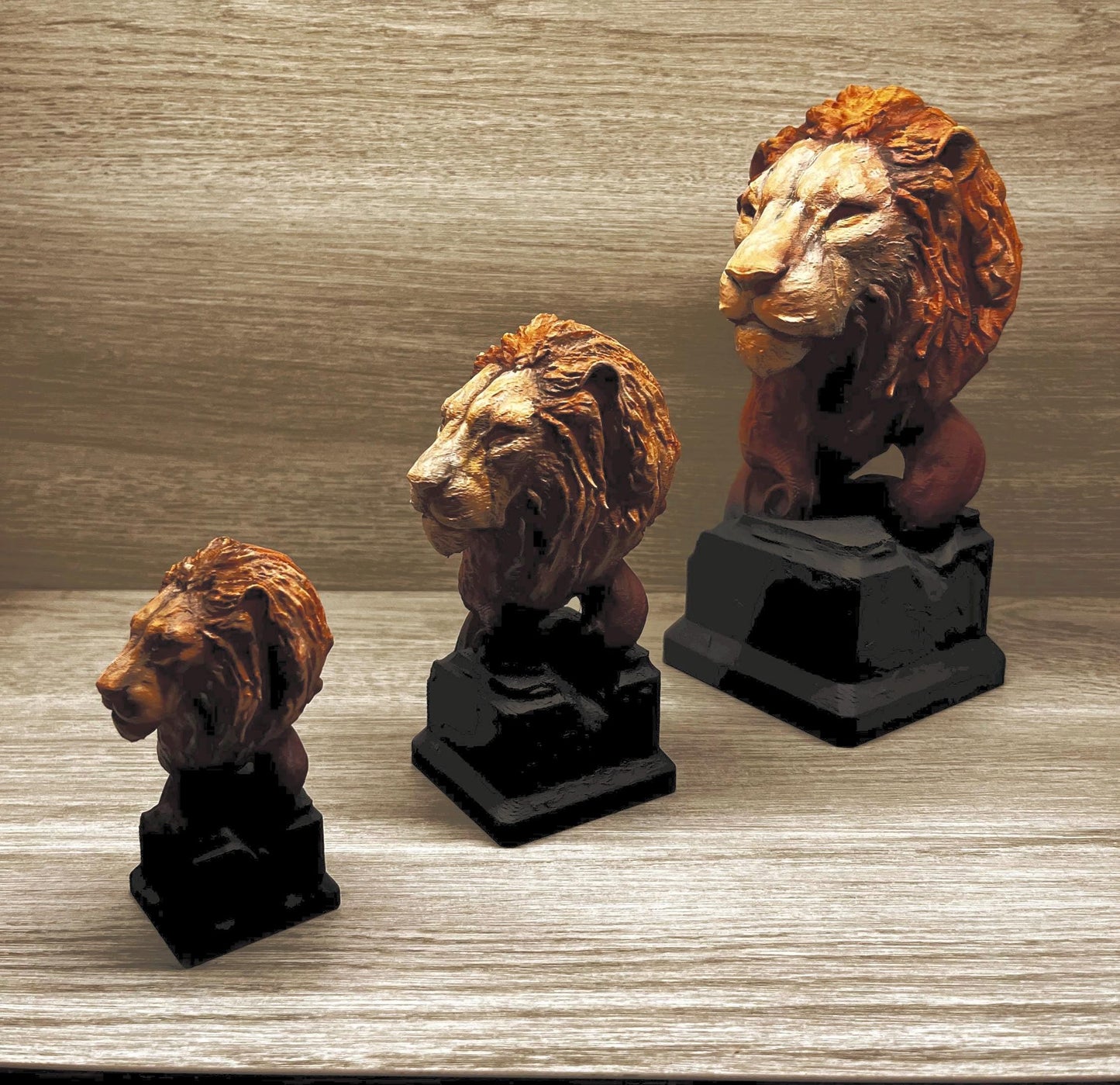 Hand Painted Lion Sculpture 3D Print
