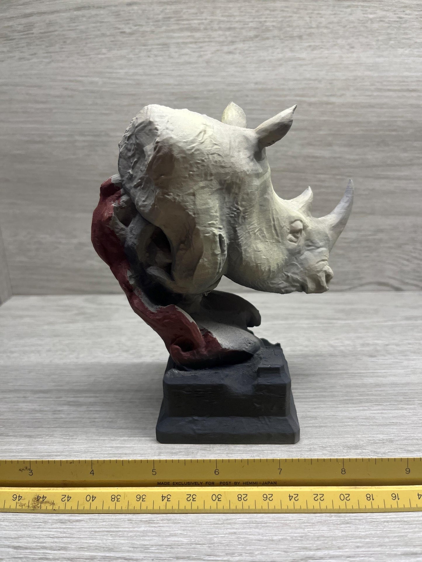 Hand Painted Rhino Sculpture 3D Print