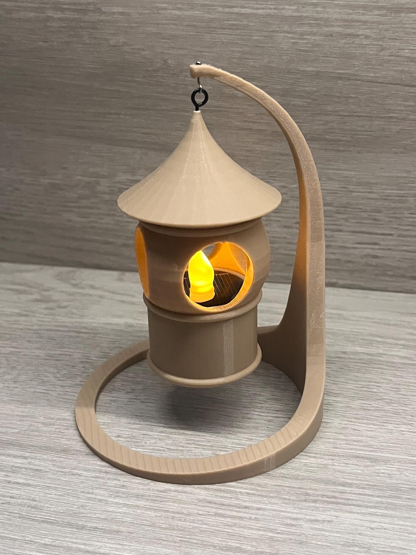 3D Printed Solar Tealight with Hanging Stand.