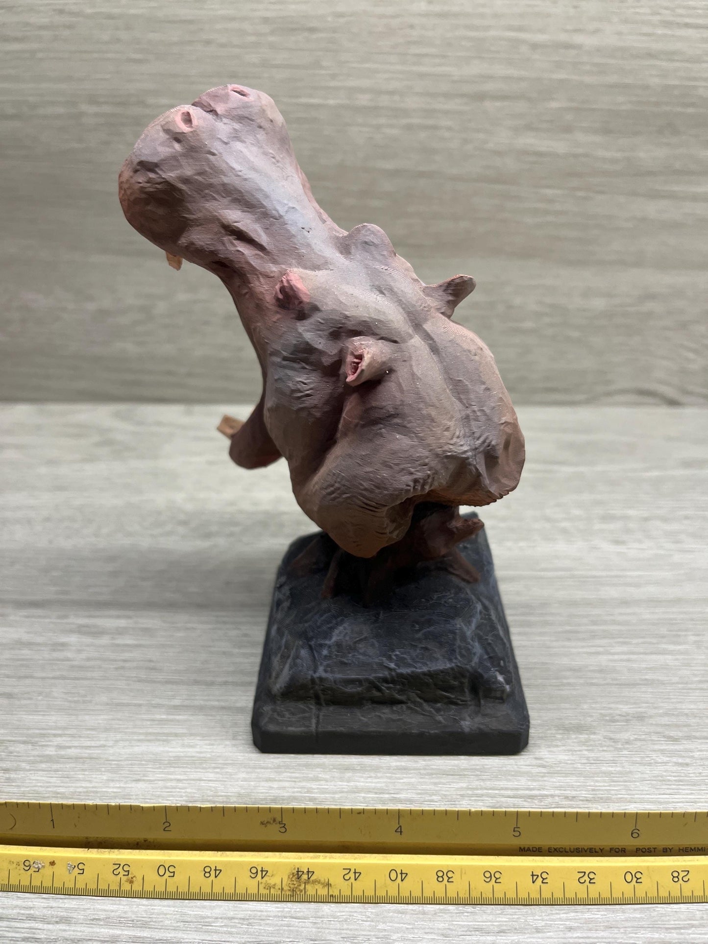 Hand Painted Hippo Sculpture 3D Print