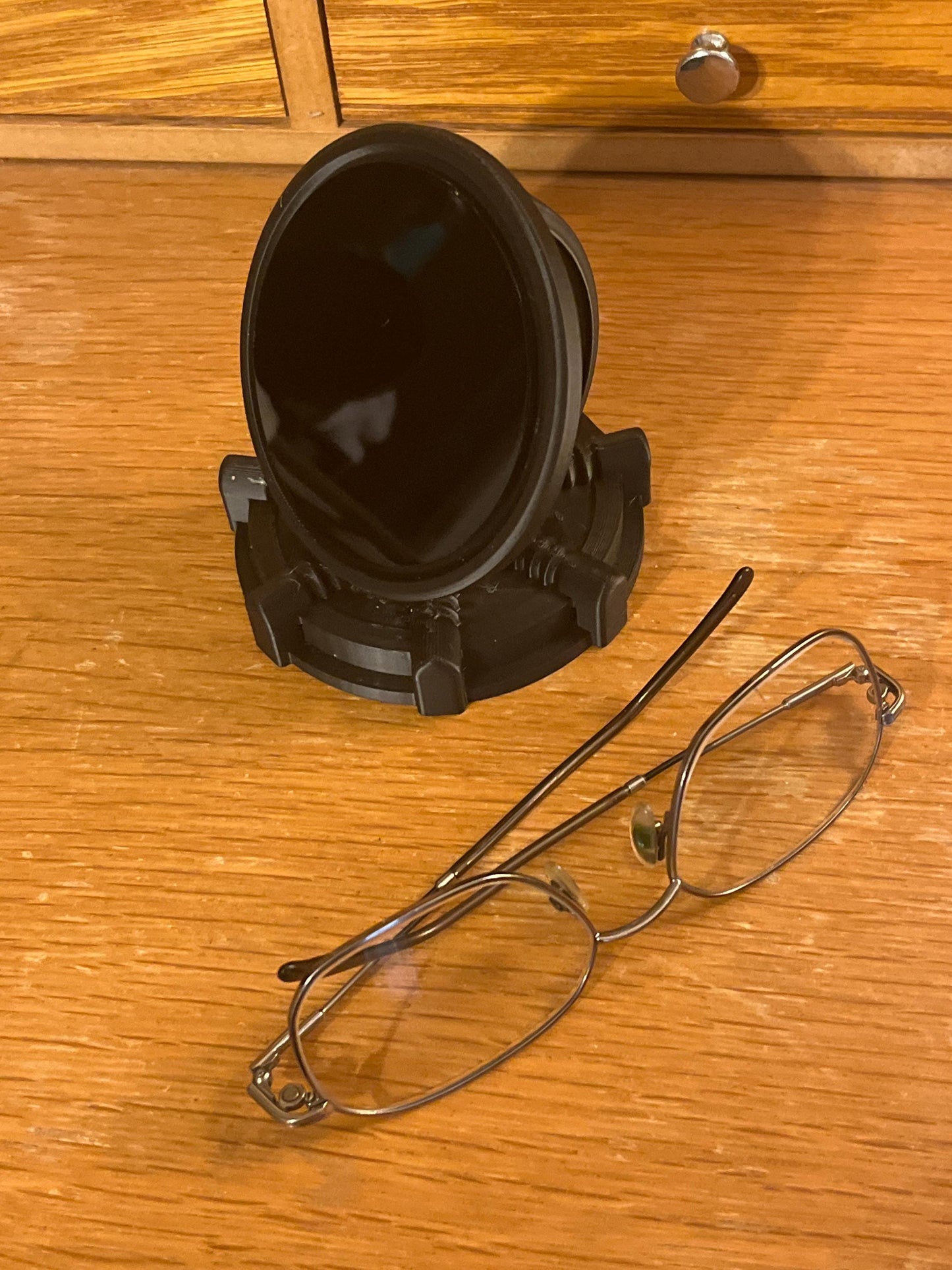 3D Printed Scrying Mirror, Black Acrylic (3 inch)