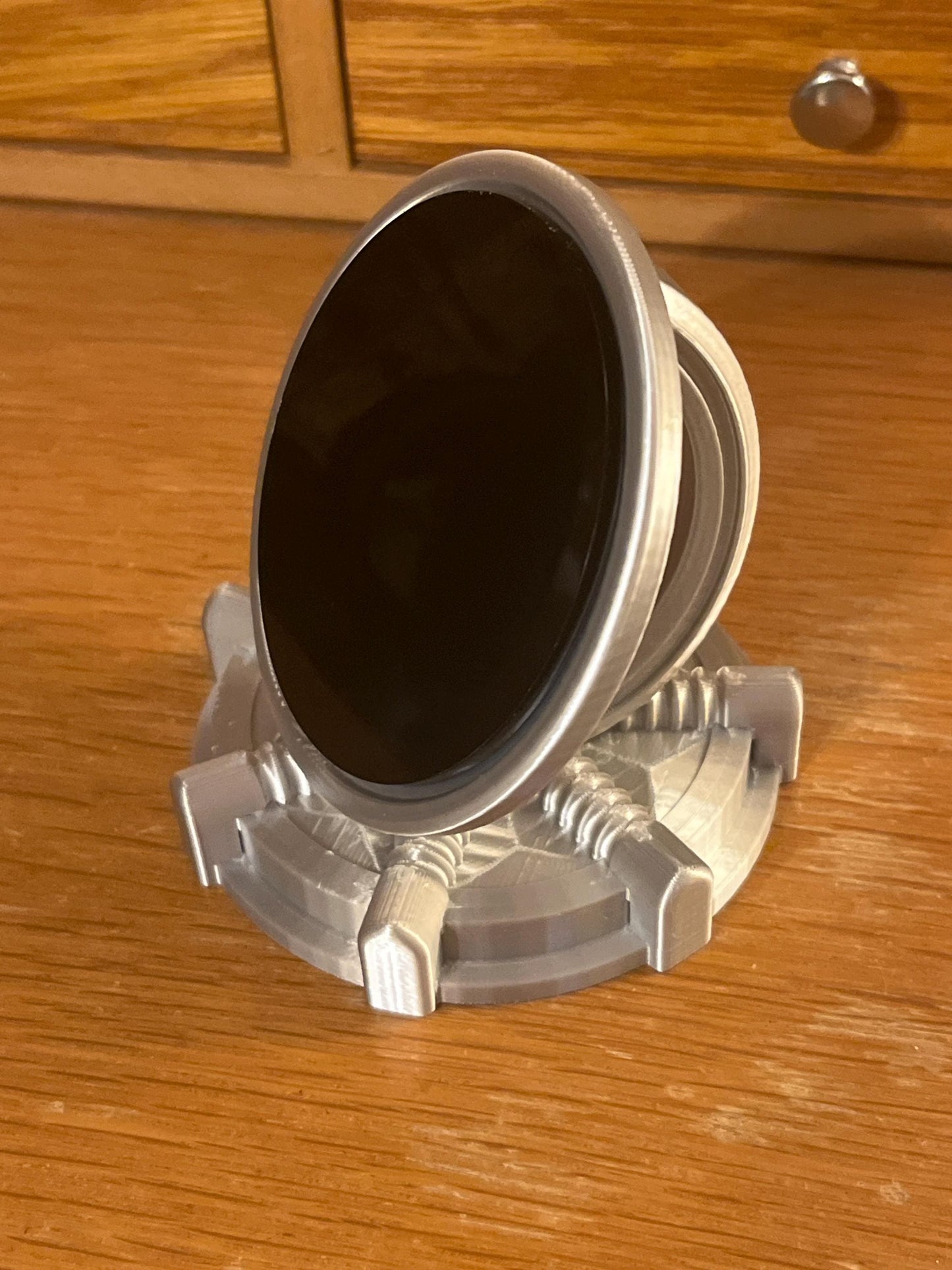 3D Printed Scrying Mirror, Black Acrylic (3 inch)