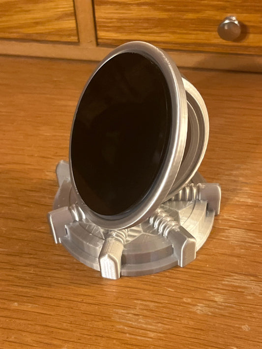 3D Printed Scrying Mirror, Black Acrylic (3 inch)