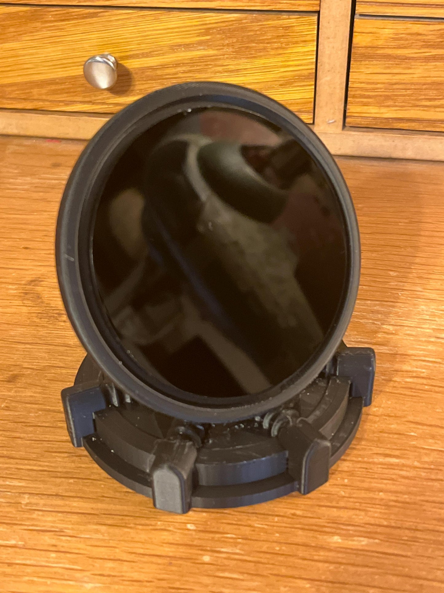 3D Printed Scrying Mirror, Black Acrylic (3 inch)