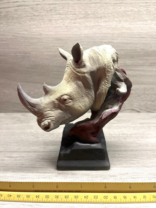 Hand Painted Rhino Sculpture 3D Print
