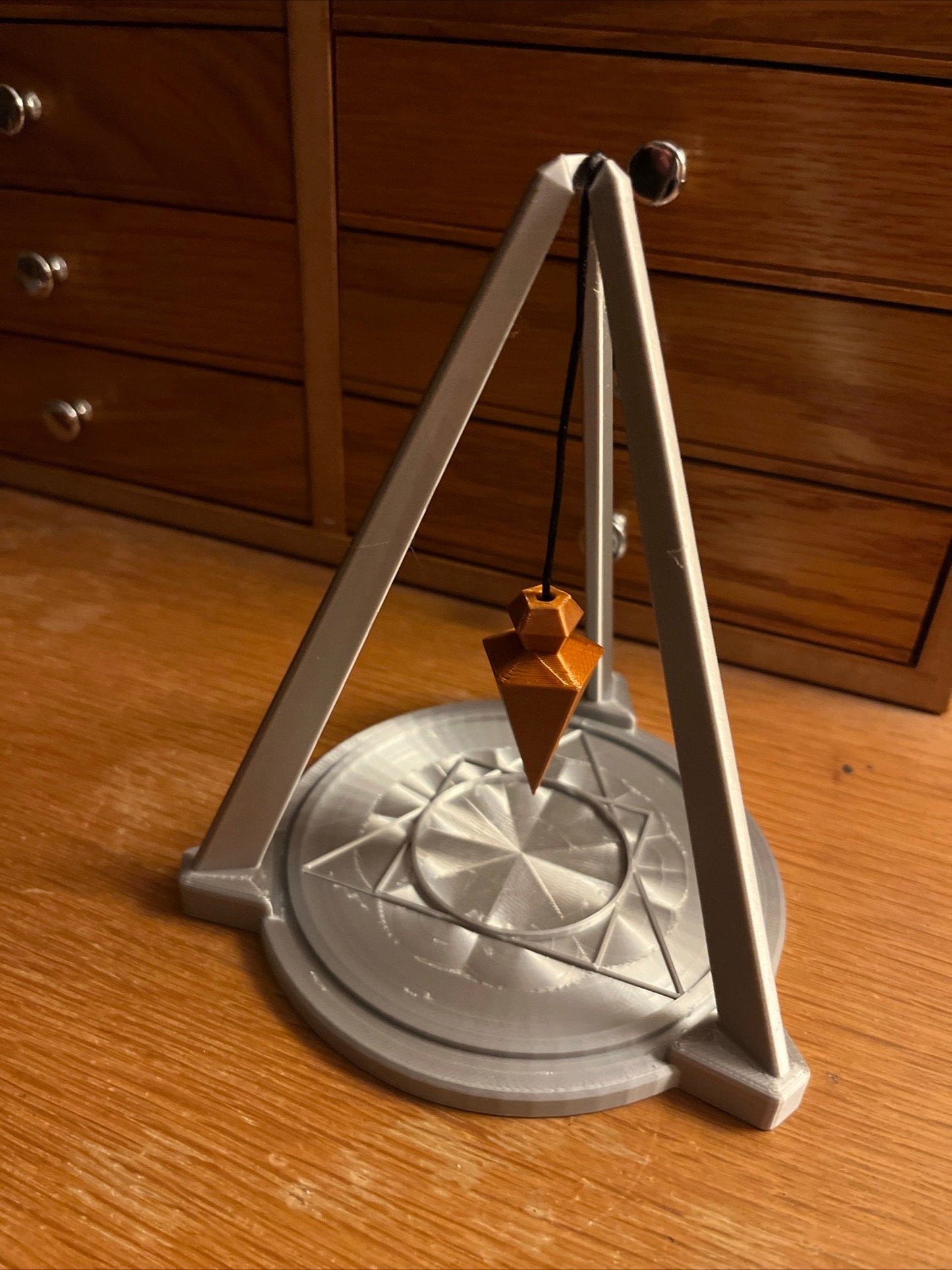 Small Tripod Stand with Pendulum (3D Printed PLA Plastic)