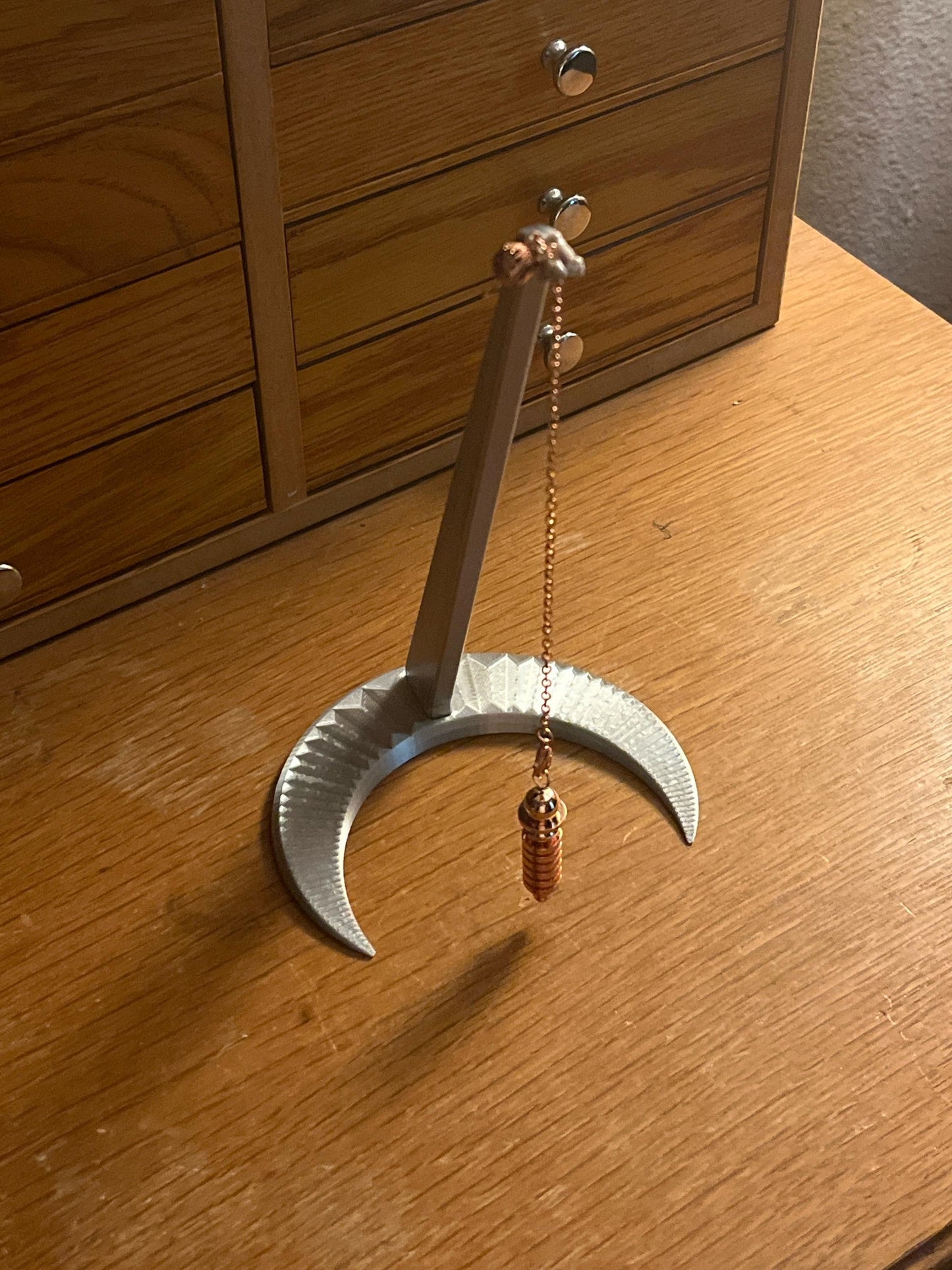 Moon Stand with Pendulum (3D Printed PLA Plastic)