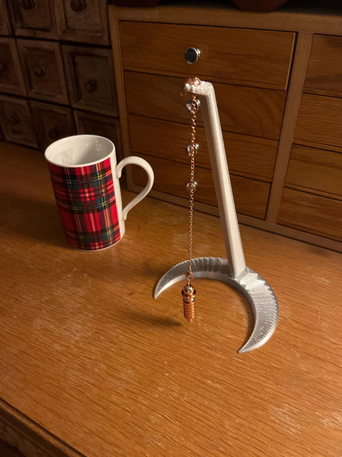 Moon Stand with Pendulum (3D Printed PLA Plastic)