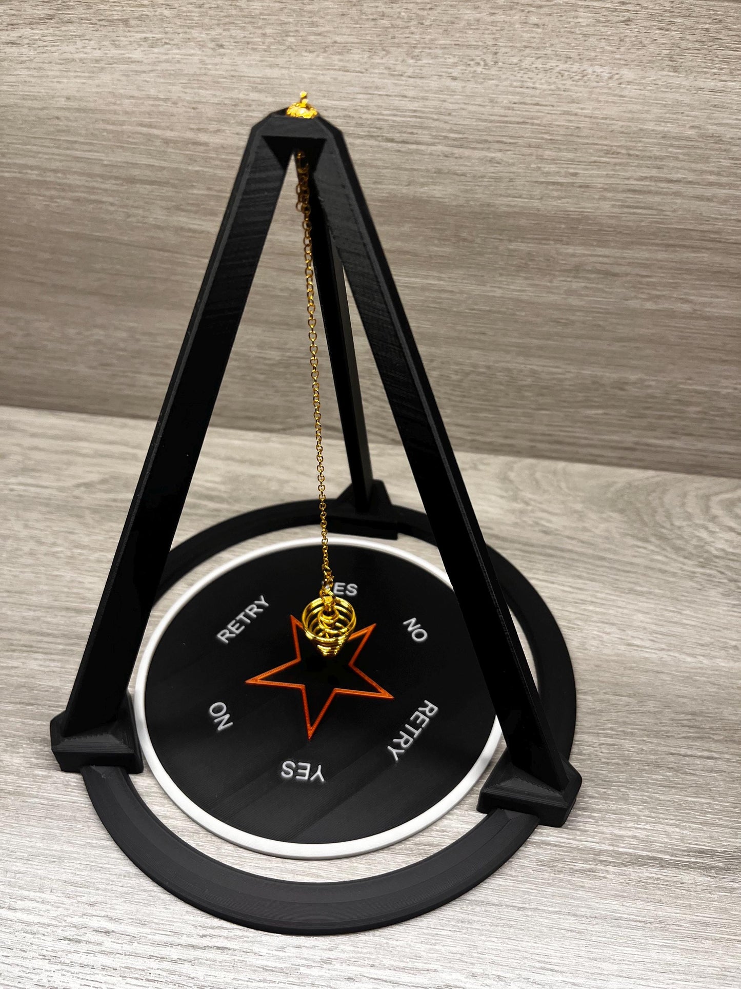 Large Open Tripod Stand with Pendulum and Divination Board (3D Printed PLA Plastic)