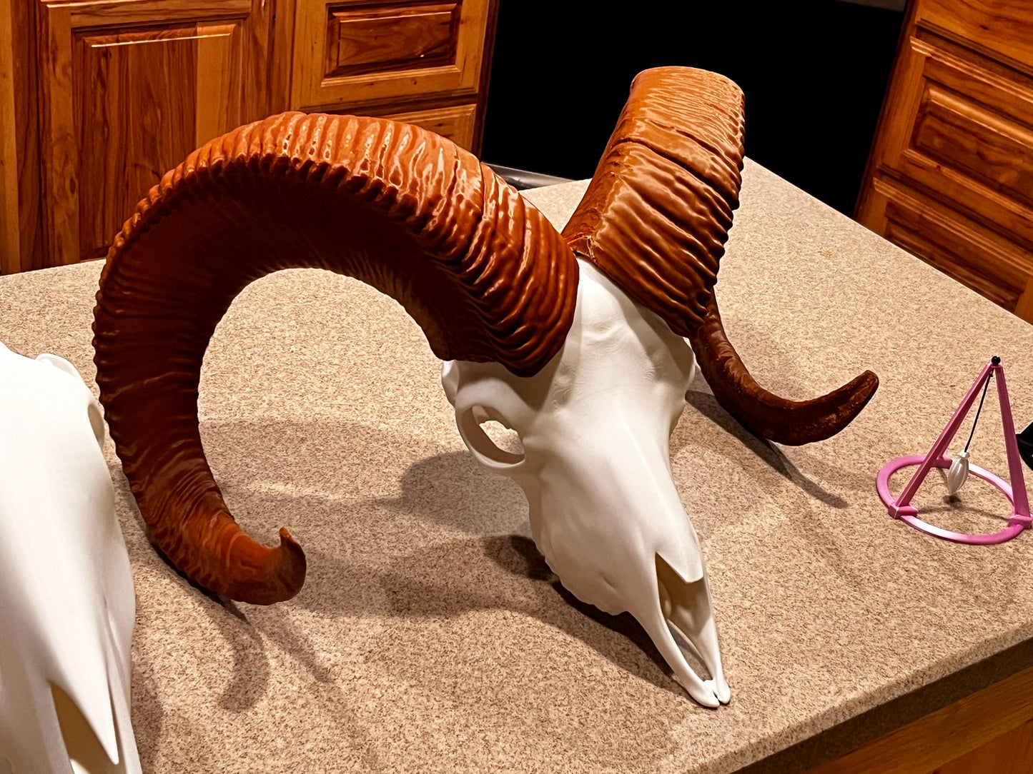 3D Printed Bighorn Sheep Skull Replica: Gothic Altar Decor