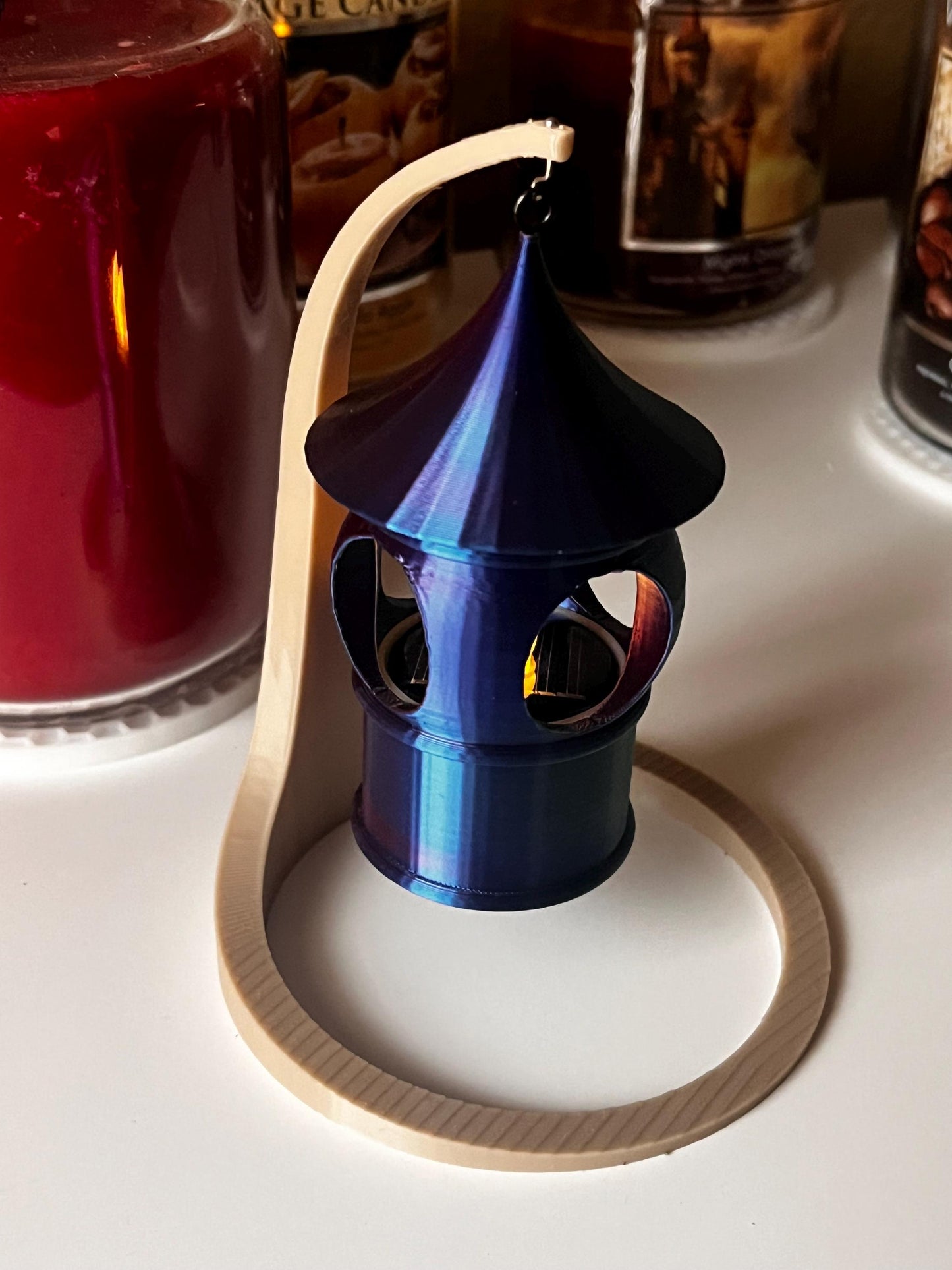 Solar Tealight with Hanging Stand (3D Printed PLA Plastic)