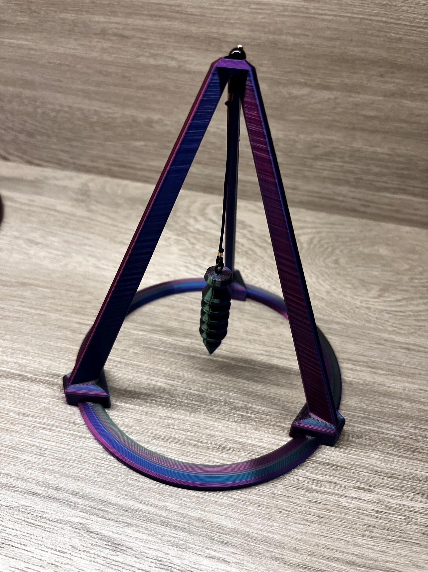 Small Open Tripod Stand with Pendulum (3D Printed PLA Plastic)