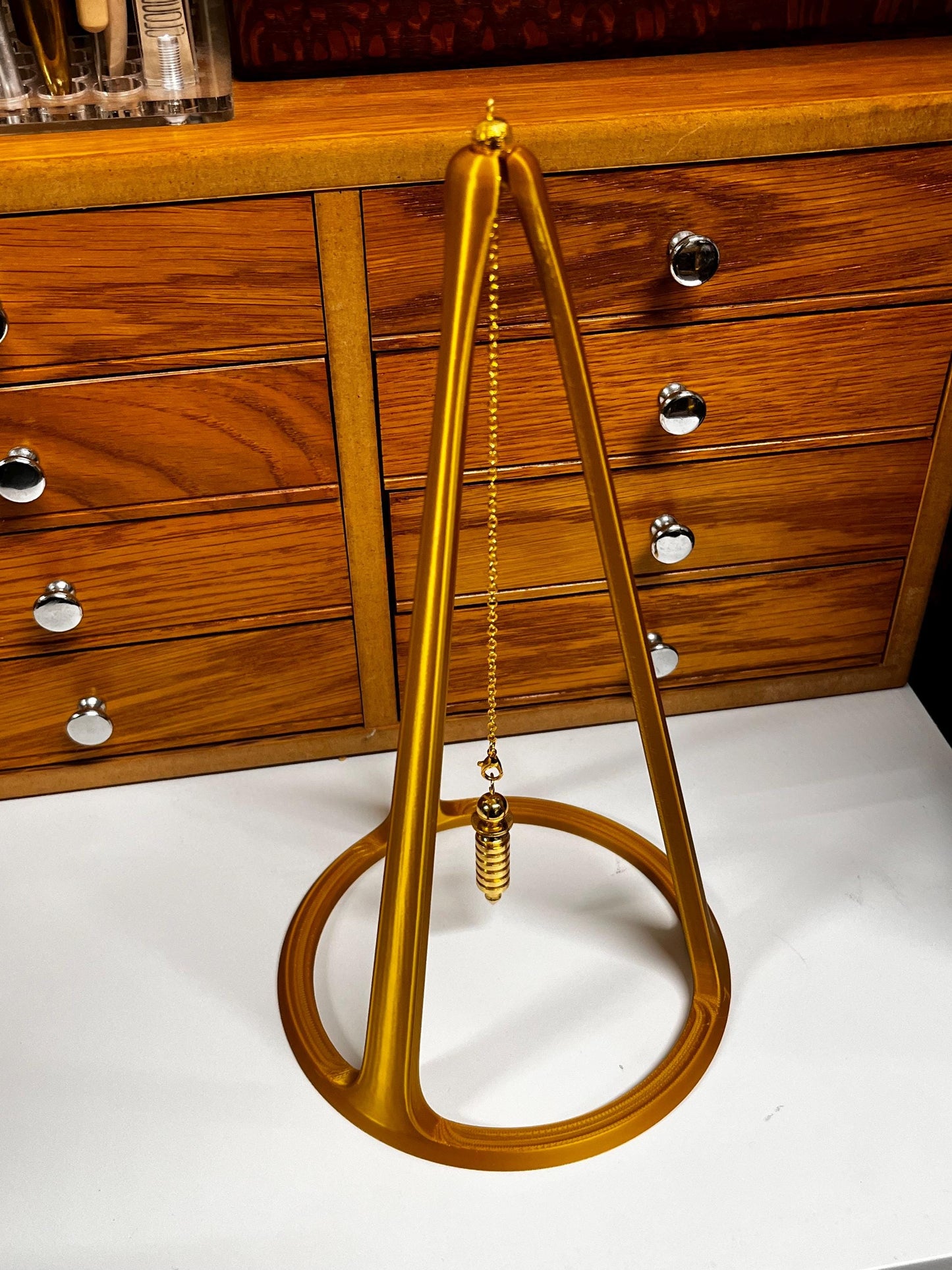 Halo 3D Printed Pendulum Stand: Divination Tool, Gothic Altar Decor